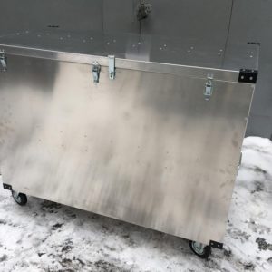 Aliuminio dėžė ant ratų 1200x600x800, Aluminum box on wheels 1200x600x800